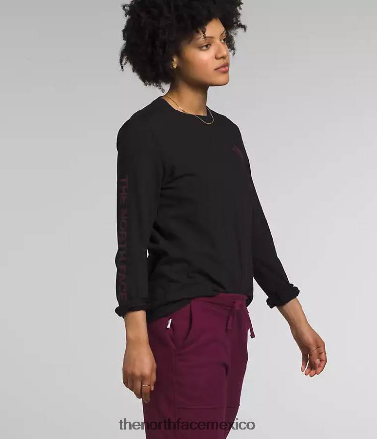 The North Face ropa NFHLJL1094 tnf negro/mora mujer camiseta de manga larga con estampado gráfico