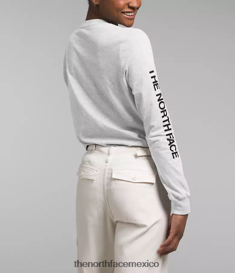 The North Face ropa NFHLJL1095 tnf gris claro jaspeado mujer camiseta de manga larga con estampado gráfico