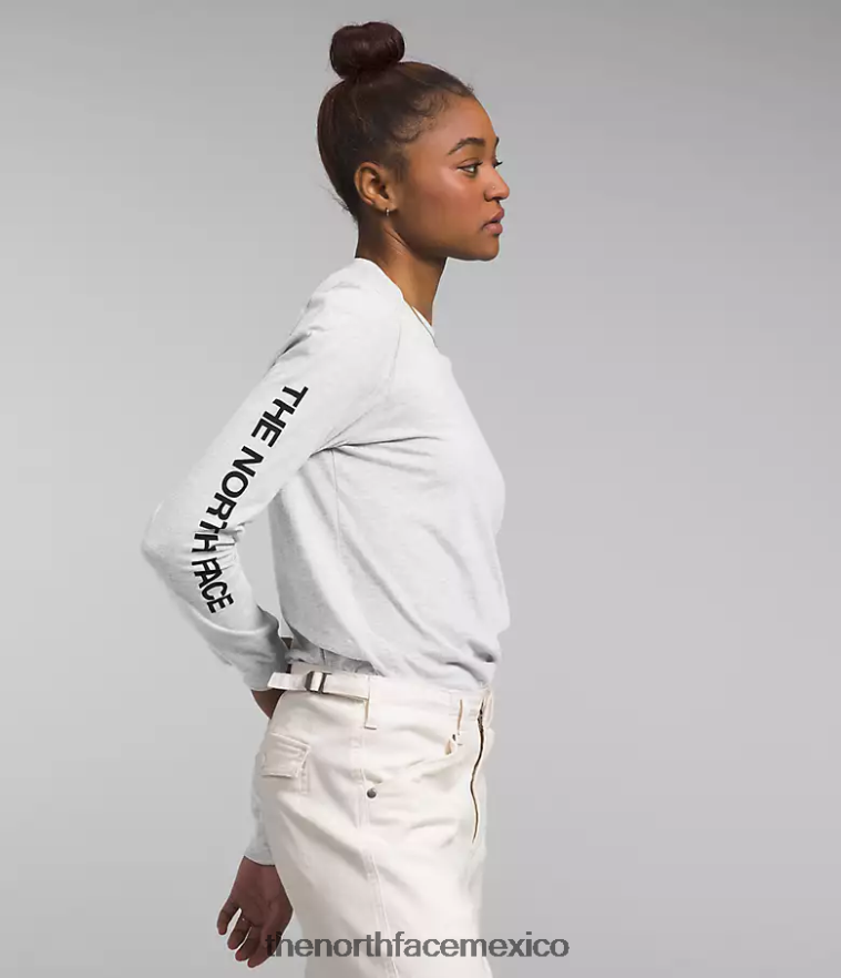 The North Face ropa NFHLJL1095 tnf gris claro jaspeado mujer camiseta de manga larga con estampado gráfico