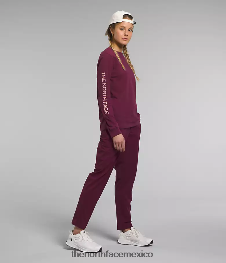 The North Face ropa NFHLJL1096 mora blanca/musgo rosa mujer camiseta de manga larga con estampado gráfico