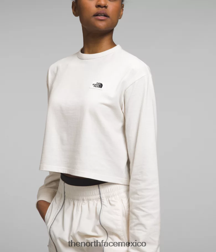 The North Face ropa NFHLJL851 gardenia blanca mujer camiseta de manga larga con parche tradicional