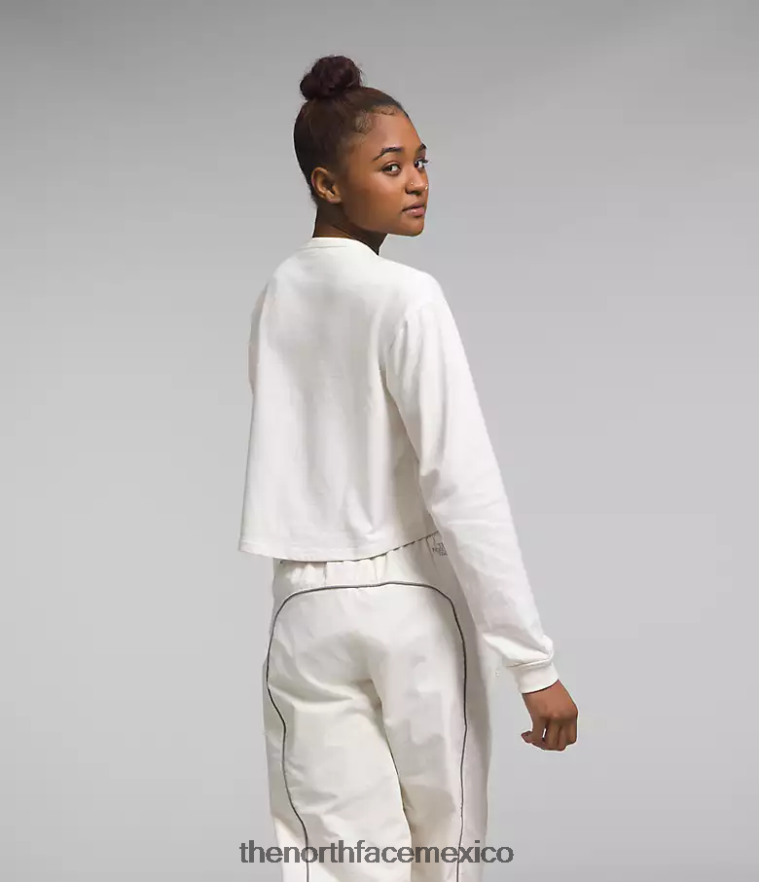 The North Face ropa NFHLJL851 gardenia blanca mujer camiseta de manga larga con parche tradicional