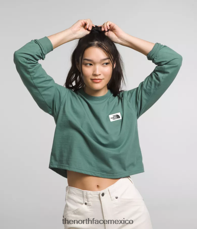 The North Face ropa NFHLJL852 sabio oscuro mujer camiseta de manga larga con parche tradicional