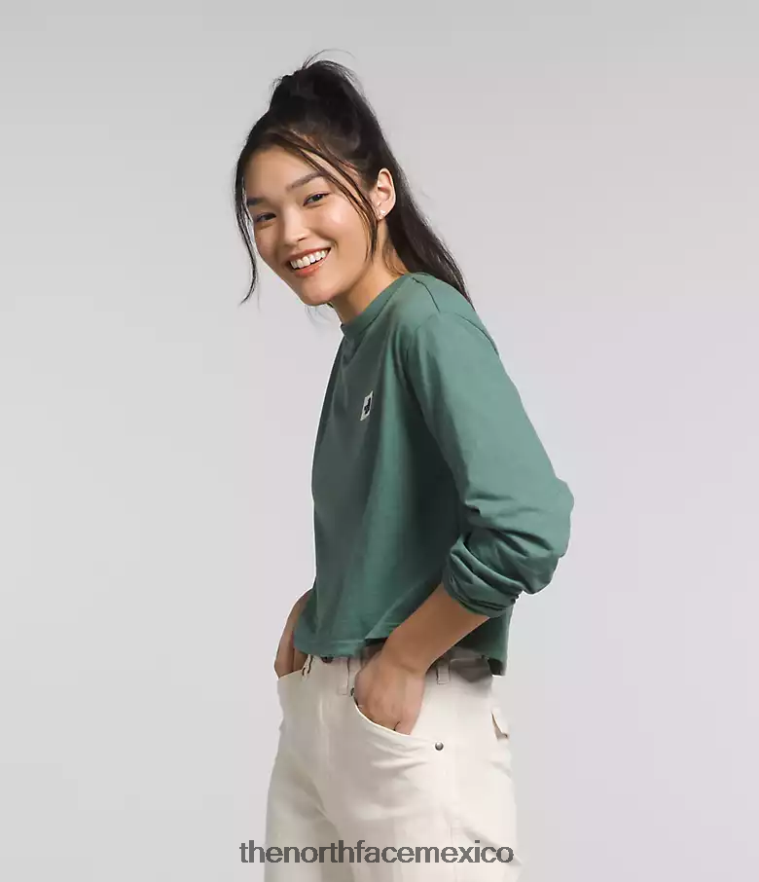 The North Face ropa NFHLJL852 sabio oscuro mujer camiseta de manga larga con parche tradicional