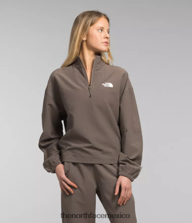The North Face ropa NFHLJL250 halcón marrón mujer rejilla tekware 1/4 zip