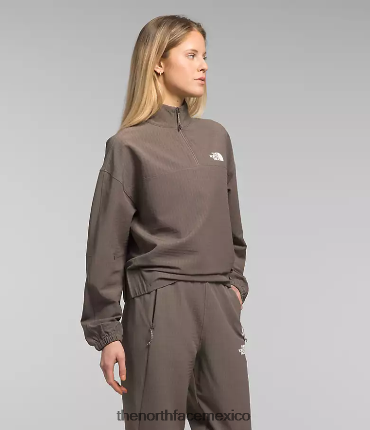 The North Face ropa NFHLJL250 halcón marrón mujer rejilla tekware 1/4 zip