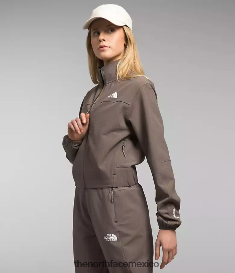 The North Face ropa NFHLJL570 halcón marrón mujer tekware grid con cremallera completa