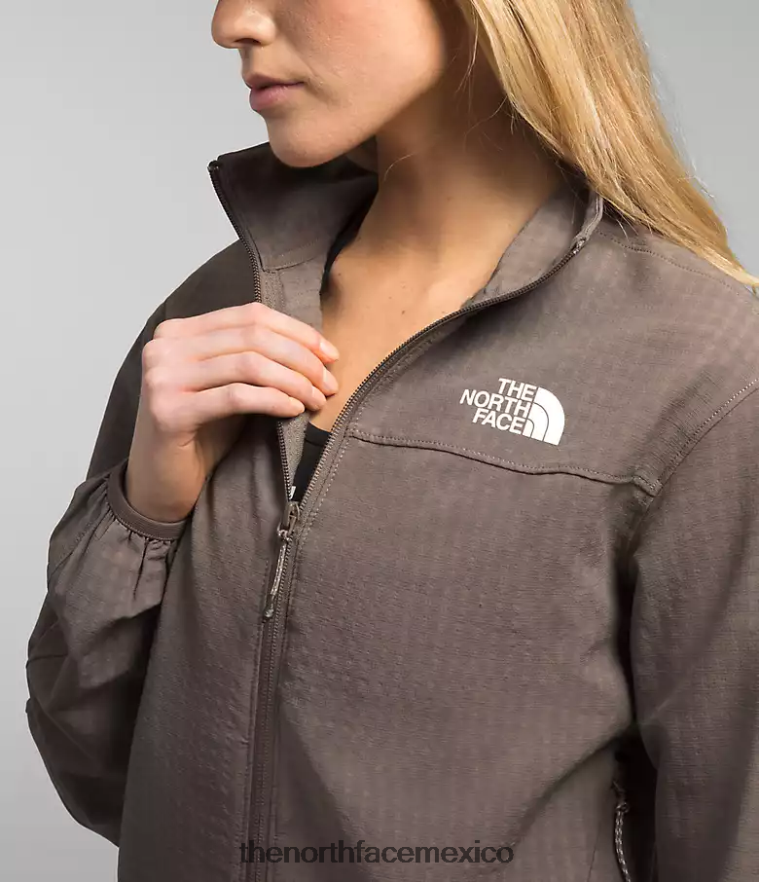 The North Face ropa NFHLJL570 halcón marrón mujer tekware grid con cremallera completa