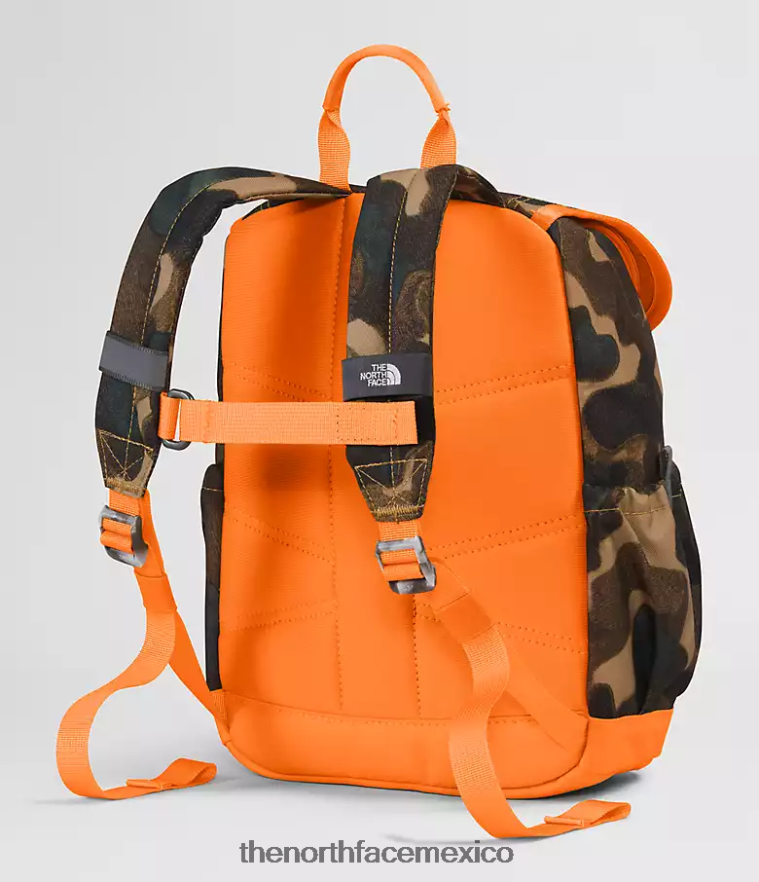 The North Face accesorio NFHLJL396 estampado de textura de camuflaje marrón utilitario/mandarina niños mochila mini explorador juvenil