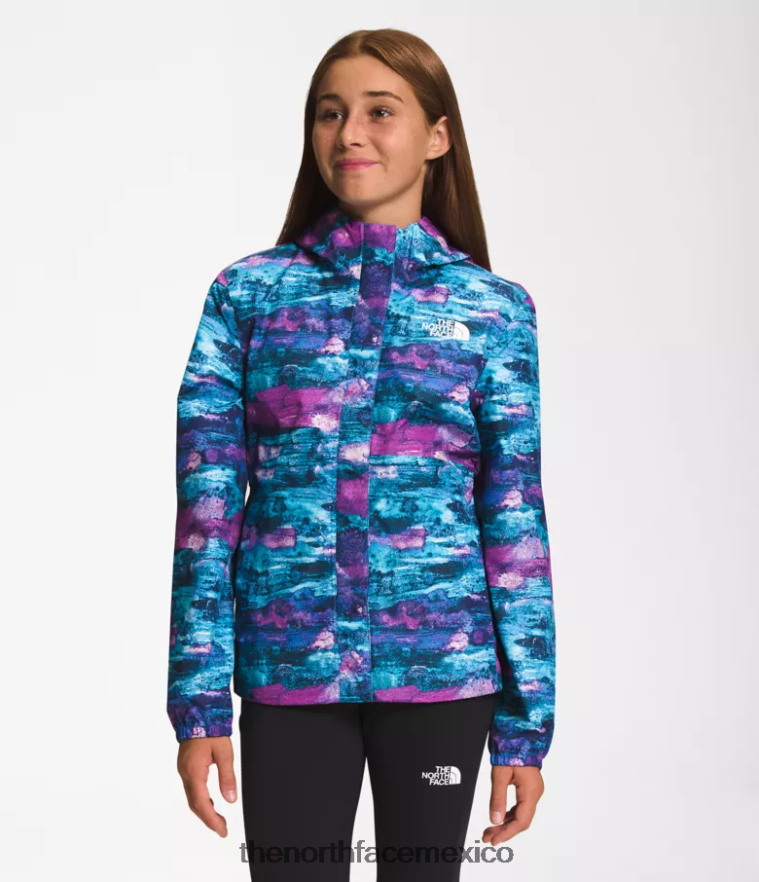 The North Face ropa NFHLJL754 estampado de múltiples tintes tnf de flor de cactus púrpura niños chaqueta de lluvia anora