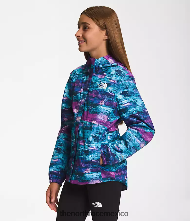 The North Face ropa NFHLJL754 estampado de múltiples tintes tnf de flor de cactus púrpura niños chaqueta de lluvia anora