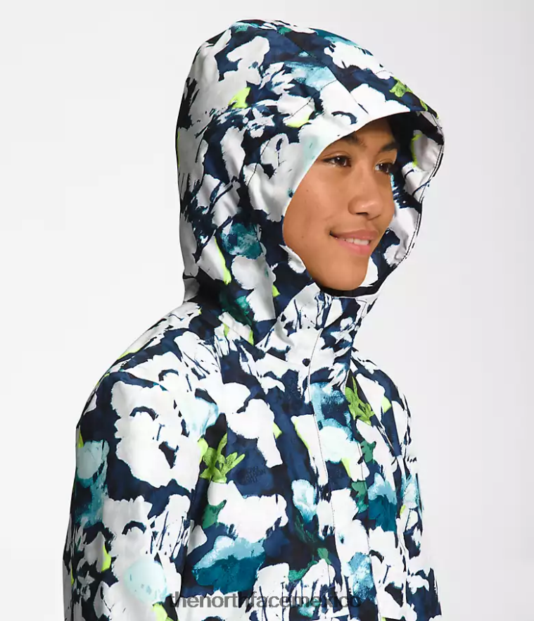 The North Face ropa NFHLJL758 estampado abstracto en azul marino summit niños chaqueta de lluvia anora