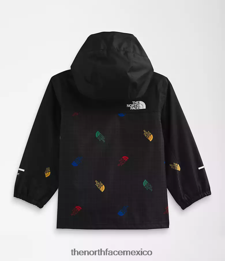 The North Face ropa NFHLJL588 tnf negro tirado logo estampado de cuadrícula bebé chaqueta de lluvia anora