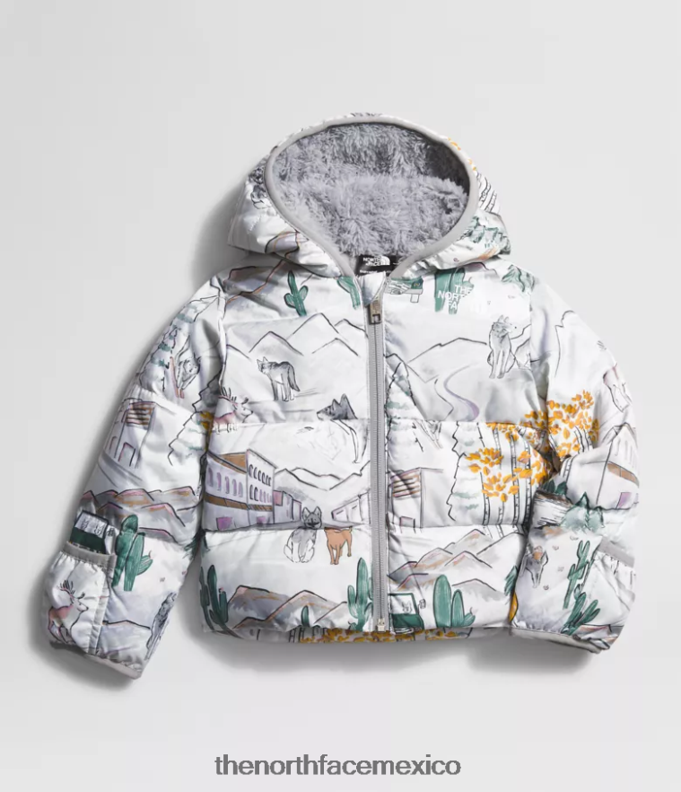 The North Face ropa NFHLJL766 tnf blanco como un estampado de lobo bebé chaqueta con capucha North Down