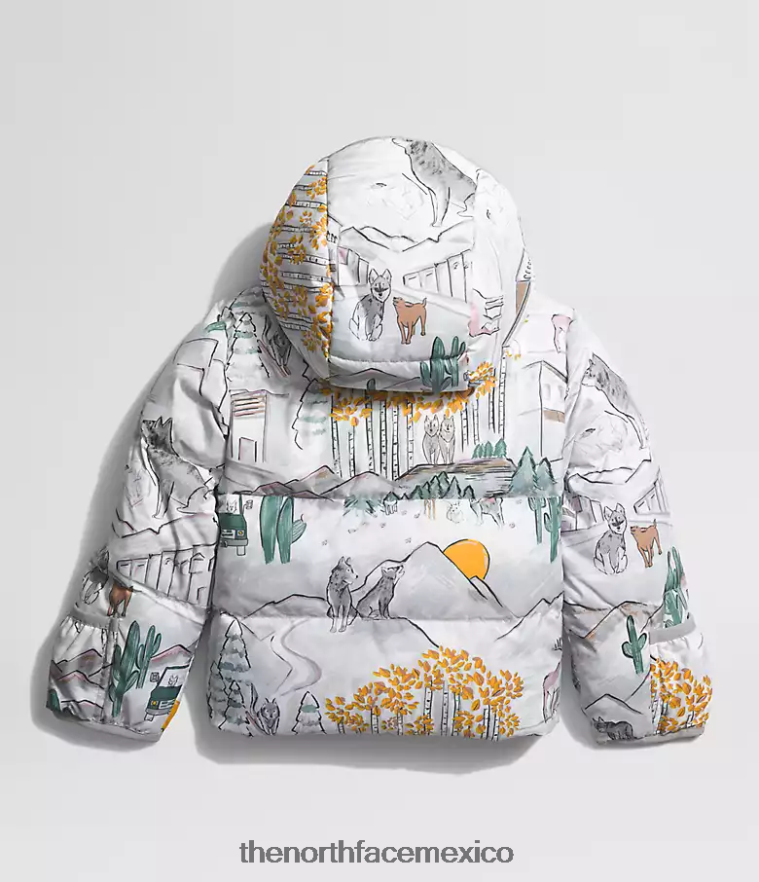 The North Face ropa NFHLJL766 tnf blanco como un estampado de lobo bebé chaqueta con capucha North Down