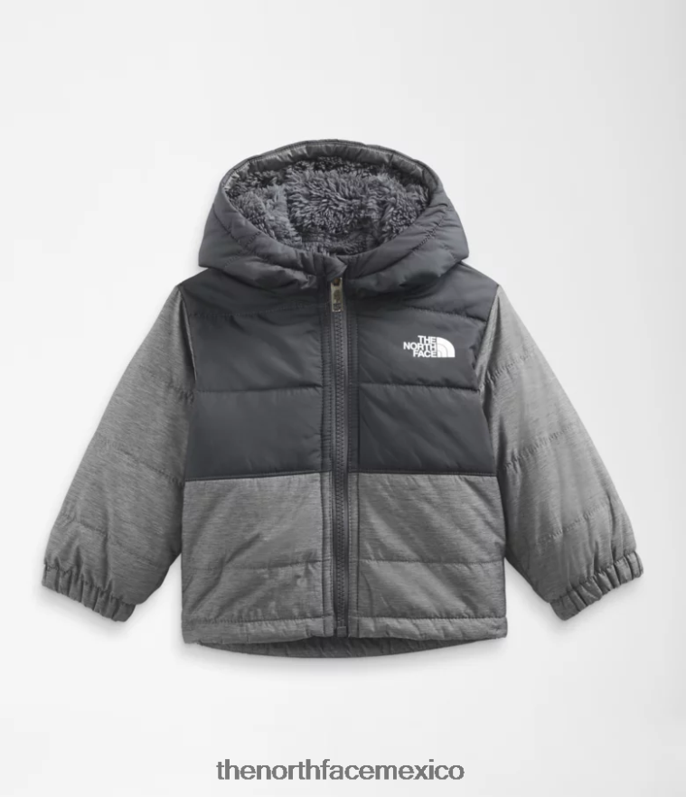 The North Face ropa NFHLJL865 tnf gris medio jaspeado bebé chaqueta reversible con capucha y cremallera completa mt chimbo