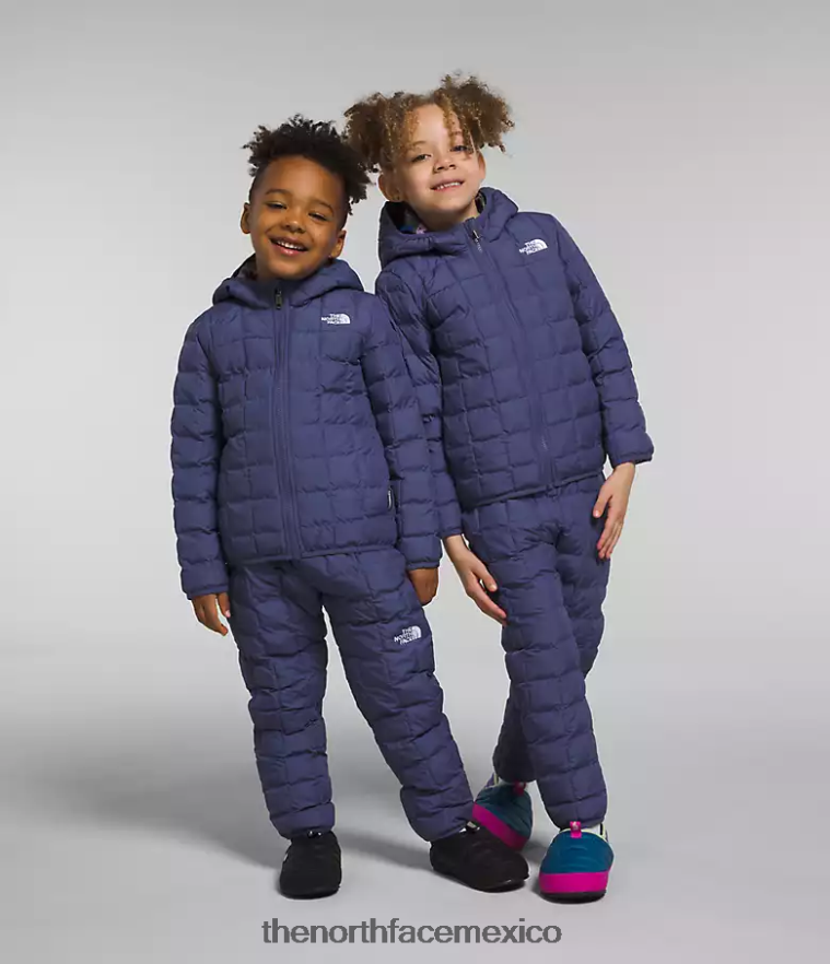 The North Face ropa NFHLJL1237 cueva azul niños chamarra reversible con capucha y termobola