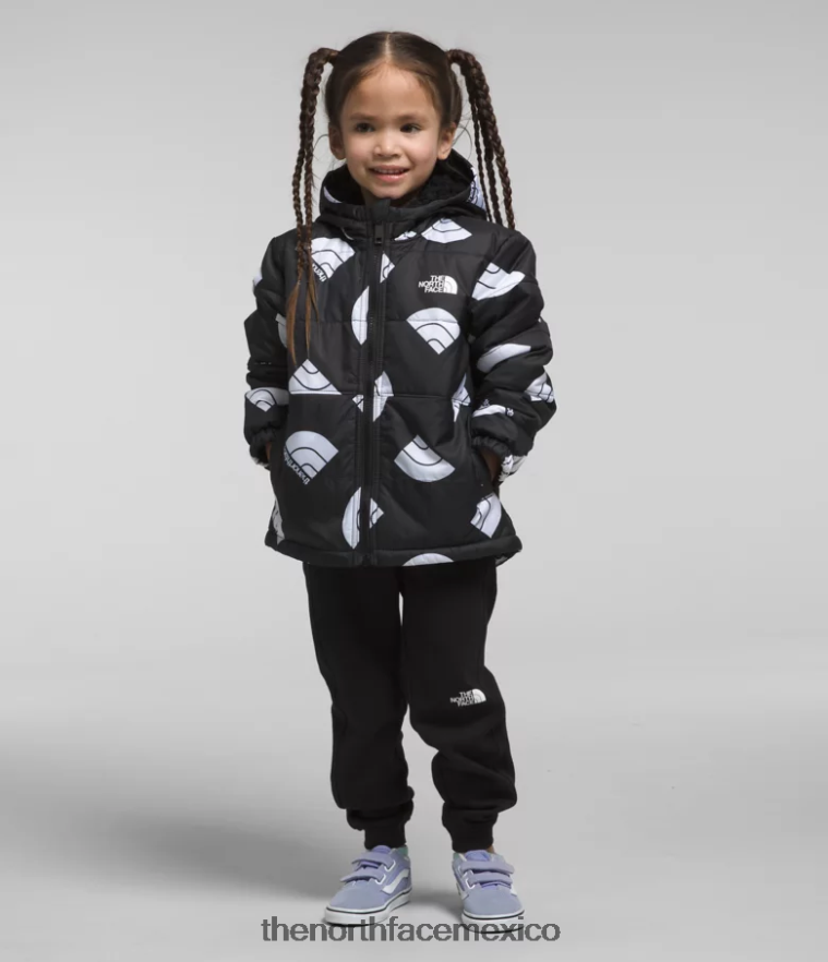 The North Face ropa NFHLJL634 Logotipo tnf negro de próxima generación estampado niños chaqueta reversible con capucha y cremallera completa mt chimbo