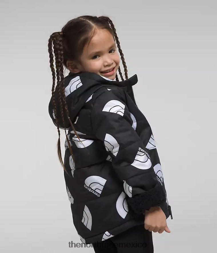 The North Face ropa NFHLJL634 Logotipo tnf negro de próxima generación estampado niños chaqueta reversible con capucha y cremallera completa mt chimbo