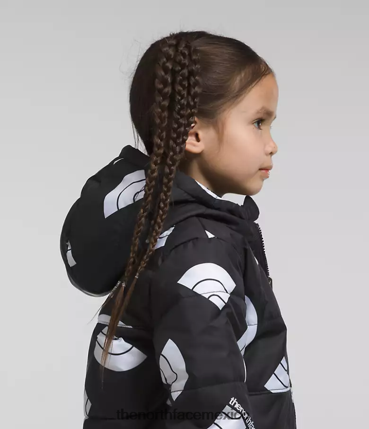 The North Face ropa NFHLJL634 Logotipo tnf negro de próxima generación estampado niños chaqueta reversible con capucha y cremallera completa mt chimbo