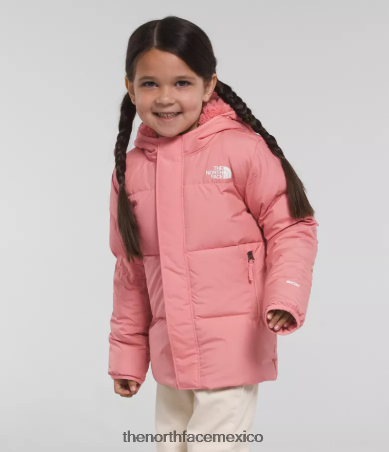 The North Face ropa NFHLJL862 rosa sombría niños chaqueta con capucha North Down