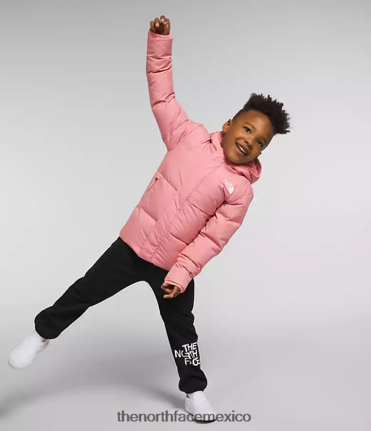 The North Face ropa NFHLJL862 rosa sombría niños chaqueta con capucha North Down