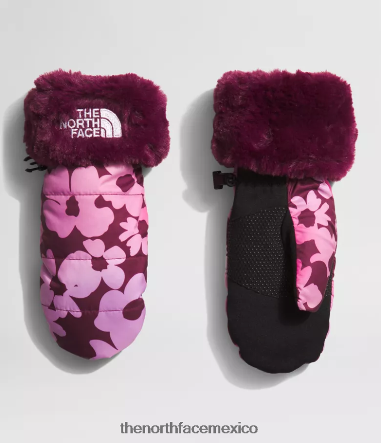 The North Face accesorio NFHLJL631 estampado floral degradado de mora blanca niños guantes de remolino mossbud
