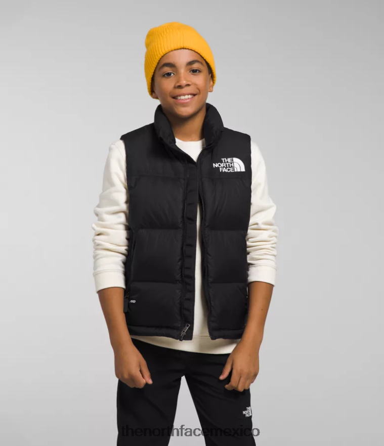 The North Face ropa NFHLJL187 negro niños chaleco retro nuptse 1996