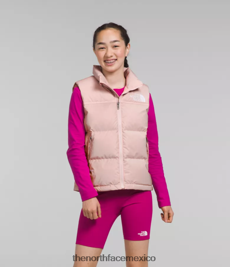 The North Face ropa NFHLJL188 musgo rosa niños chaleco retro nuptse 1996