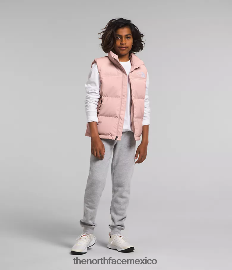 The North Face ropa NFHLJL188 musgo rosa niños chaleco retro nuptse 1996