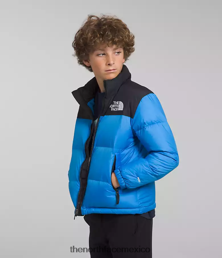 The North Face ropa NFHLJL907 azul súper sónico niños chaqueta retro nuptse 1996