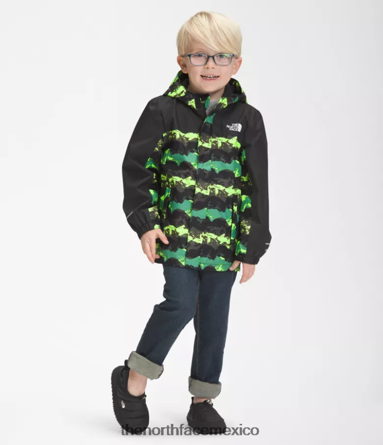 The North Face ropa NFHLJL86 impresión panorámica de montaña verde hierba profunda niños chaqueta de lluvia anora