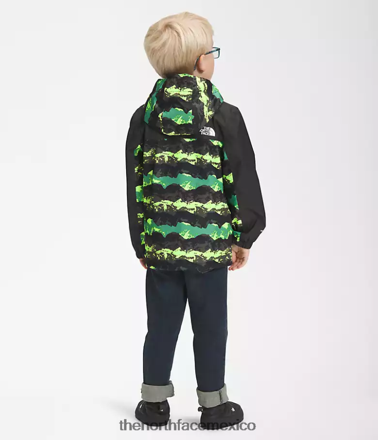 The North Face ropa NFHLJL86 impresión panorámica de montaña verde hierba profunda niños chaqueta de lluvia anora