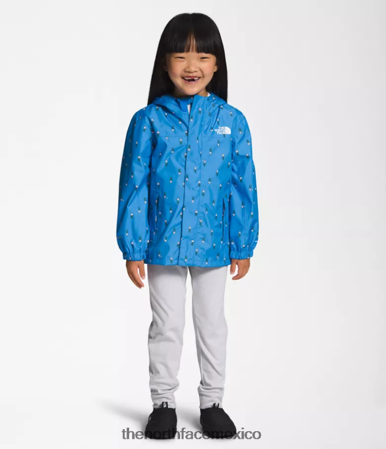 The North Face ropa NFHLJL89 estampado floral super sonic blue joy niños chaqueta de lluvia anora