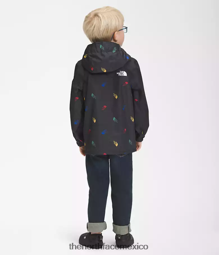 The North Face ropa NFHLJL90 tnf negro tirado logo estampado de cuadrícula niños chaqueta de lluvia anora