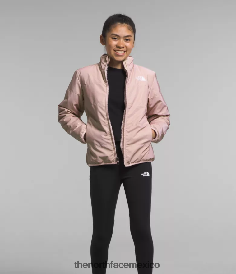 The North Face ropa NFHLJL1153 musgo rosa niños chaqueta reversible de musgo