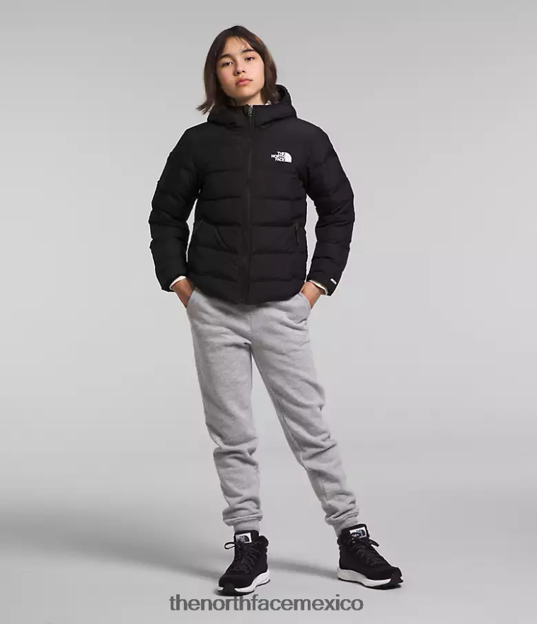 The North Face ropa NFHLJL627 negro niños chaqueta reversible con capucha y plumón norte