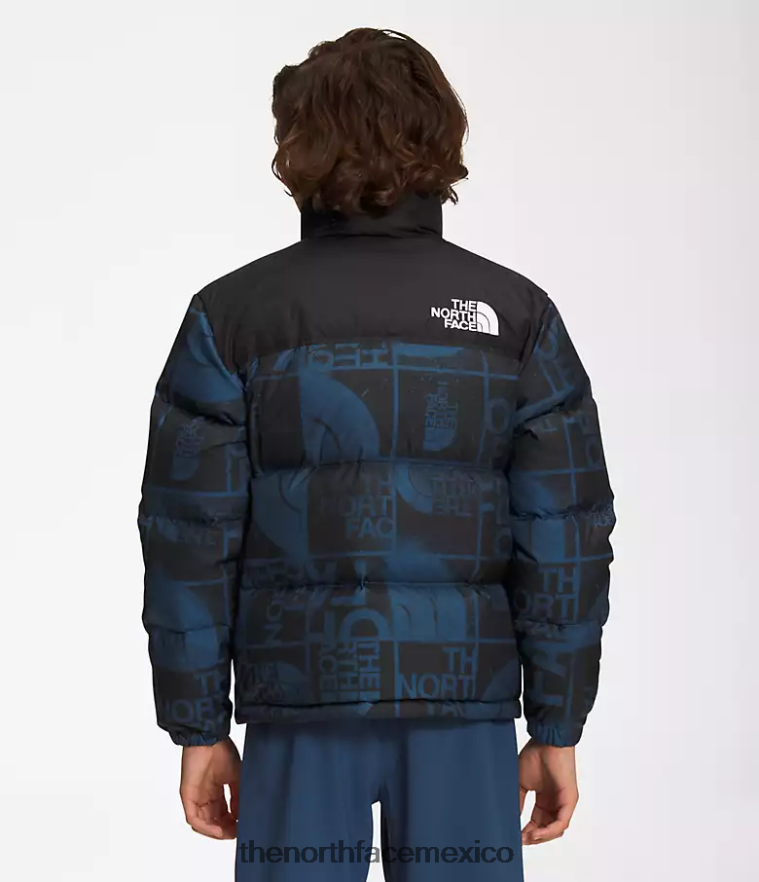 The North Face ropa NFHLJL686 tinte en aerosol azul sombreado niños chaqueta nuptse retro estampada 1996