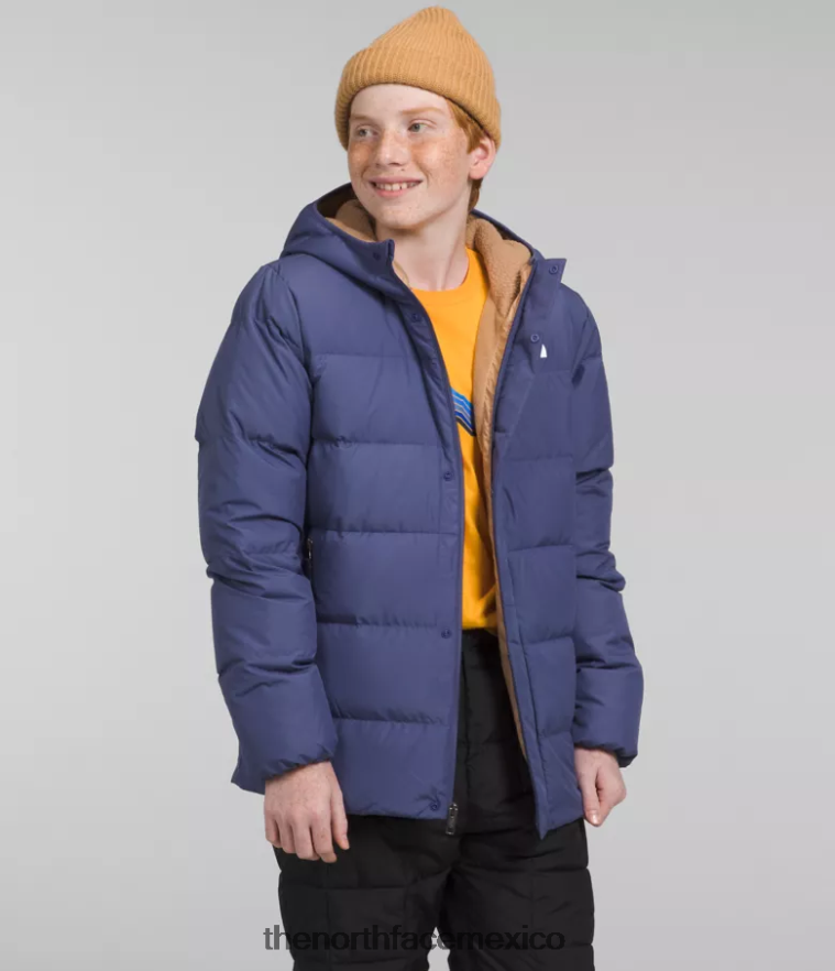The North Face ropa NFHLJL688 cueva azul niños parka con forro polar North Down