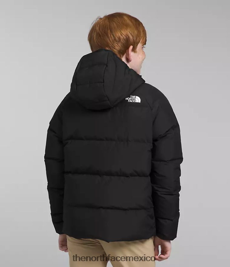 The North Face ropa NFHLJL818 negro niños chaqueta reversible con capucha y plumón norte