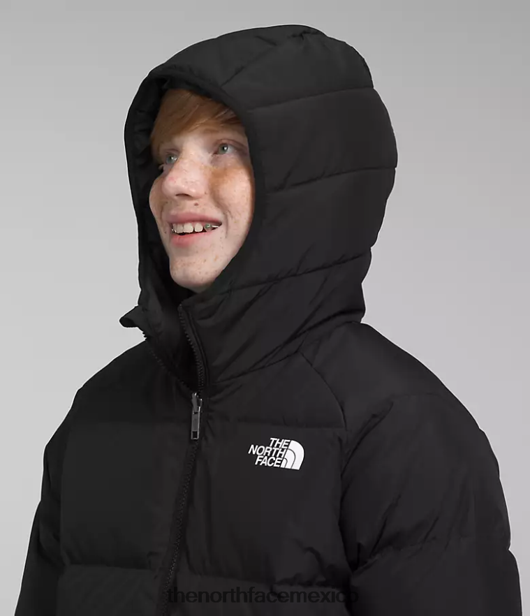 The North Face ropa NFHLJL818 negro niños chaqueta reversible con capucha y plumón norte
