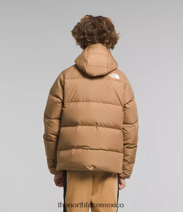 The North Face ropa NFHLJL819 mantequilla de almendras niños chaqueta reversible con capucha y plumón norte