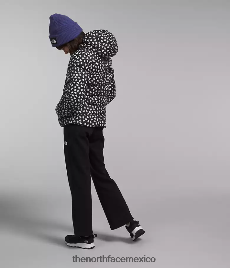 The North Face ropa NFHLJL906 tnf negro tnf mini toss estampado niños chaqueta reversible con capucha y plumón norte