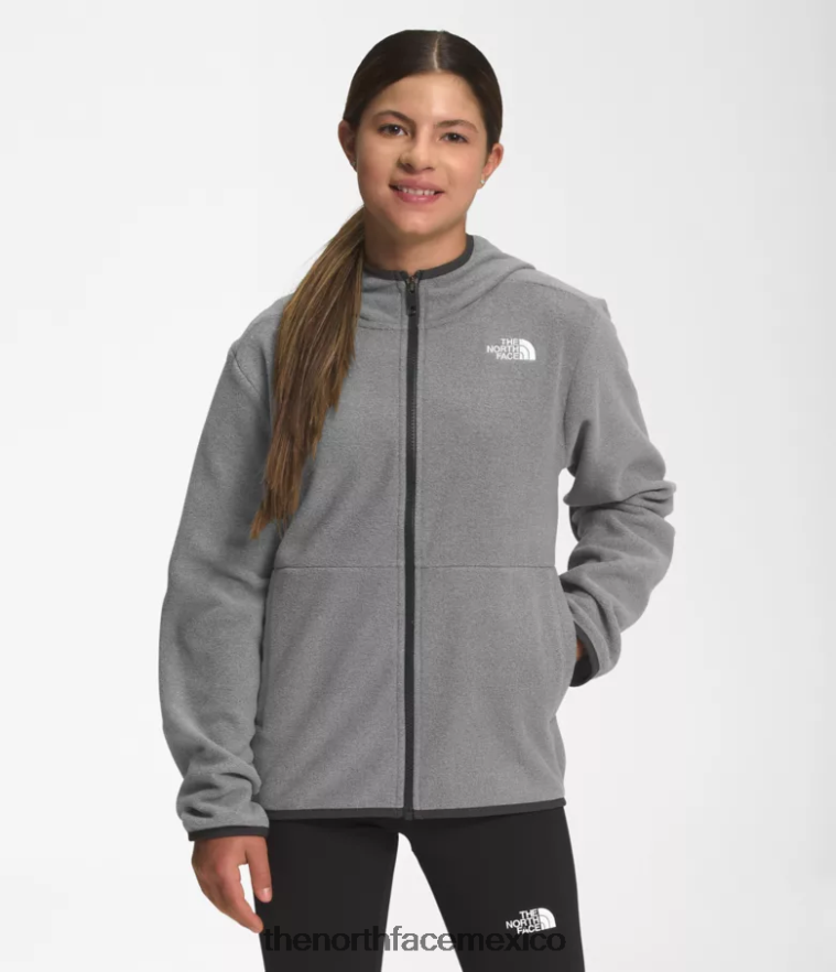 The North Face ropa NFHLJL519 tnf gris medio jaspeado niños chaqueta con capucha y cierre completo Glacier