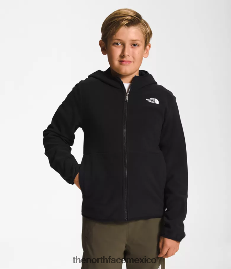 The North Face ropa NFHLJL520 negro niños chaqueta con capucha y cierre completo Glacier