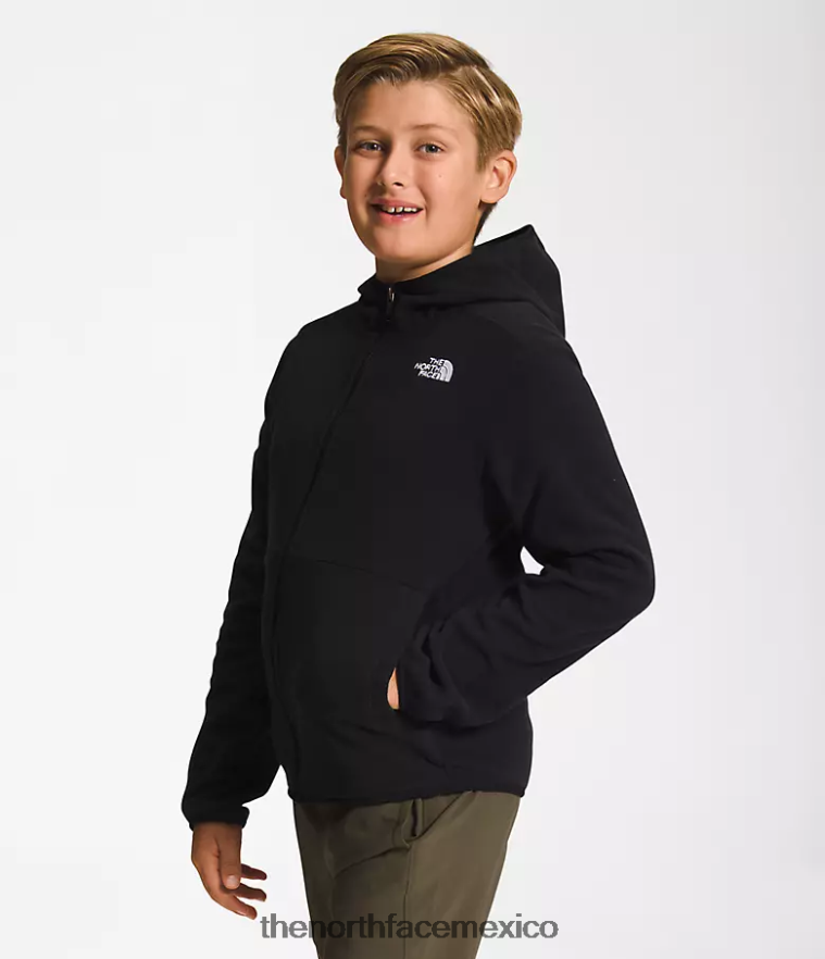 The North Face ropa NFHLJL520 negro niños chaqueta con capucha y cierre completo Glacier