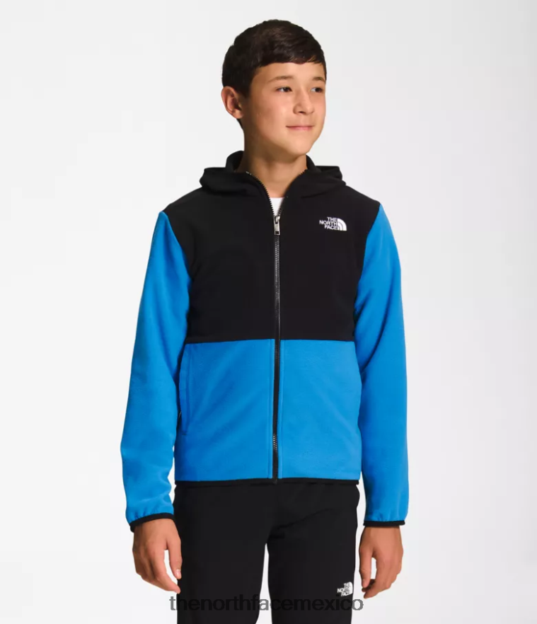 The North Face ropa NFHLJL522 azul súper sónico niños chaqueta con capucha y cierre completo Glacier