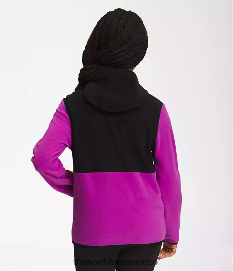 The North Face ropa NFHLJL524 flor de cactus púrpura niños chaqueta con capucha y cierre completo Glacier
