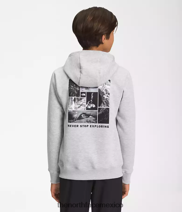 The North Face ropa NFHLJL1102 tnf gris claro jaspeado niños sudadera con capucha de lana de campamento