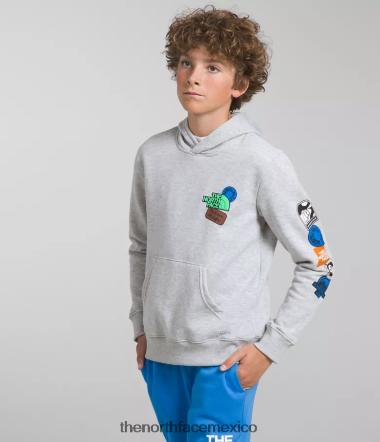 The North Face ropa NFHLJL1108 tnf gris claro jaspeado/azul óptico niños sudadera con capucha de lana de campamento